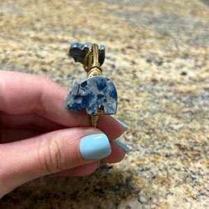 Bourbon and boweties blue elephant bracelet